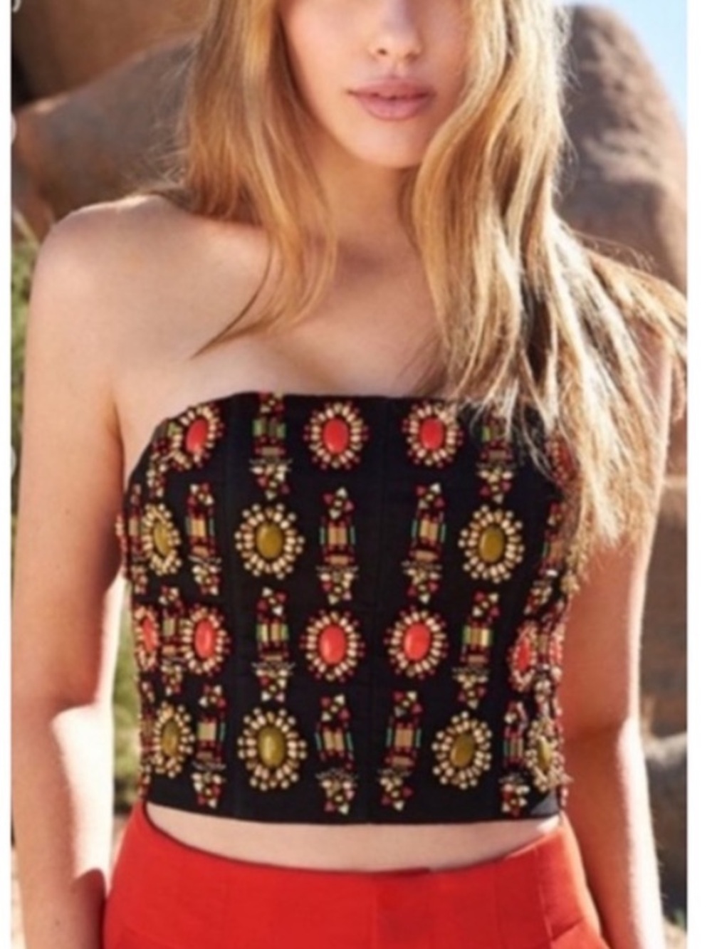 Alice + Olivia Saraphina Beaded Crop top - Picture 4 of 4